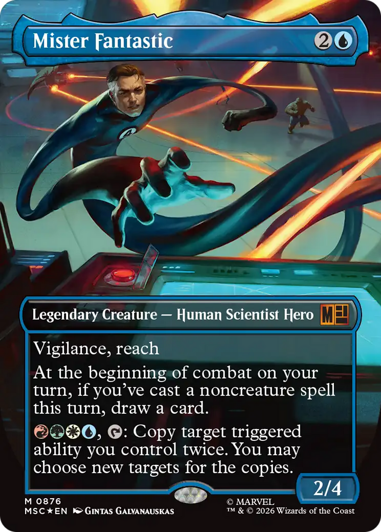 Mister Fantastic (Borderless) (Surge Foil) [Marvel Super Heroes Commander] | Chromatic Games