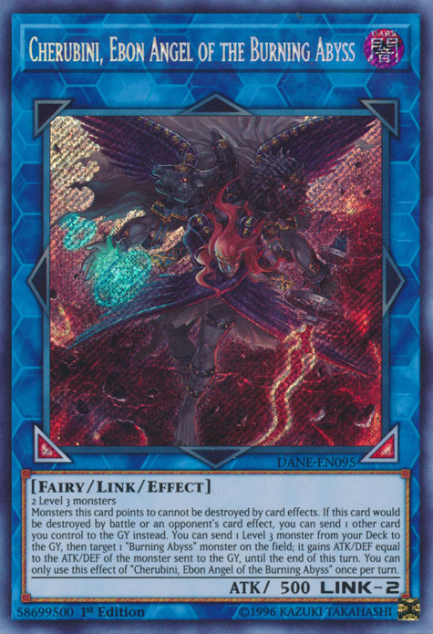 Cherubini, Ebon Angel of the Burning Abyss [DANE-EN095] Secret Rare | Chromatic Games