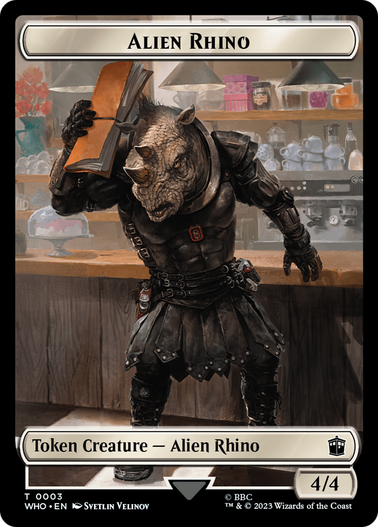 Alien Rhino // Cyberman Double-Sided Token [Doctor Who Tokens] | Chromatic Games