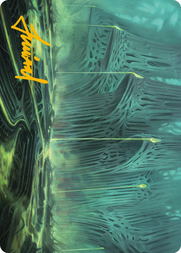 Swamp Art Card (Gold-Stamped Signature) [Phyrexia: All Will Be One Art Series] | Chromatic Games