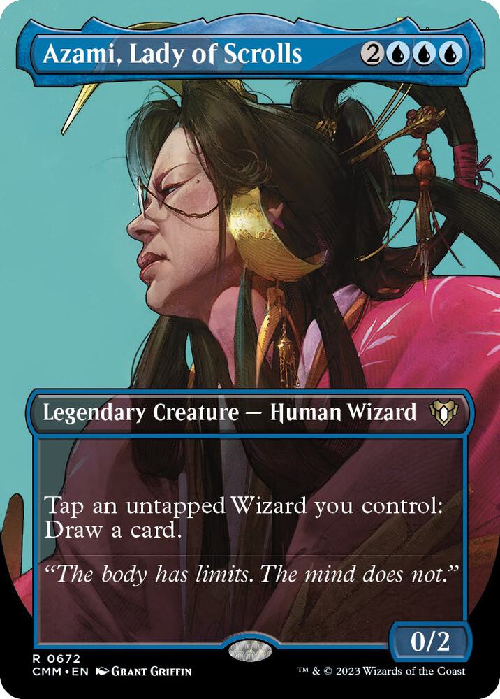 Azami, Lady of Scrolls 672 (Commander Masters)  - Borderless Foil | Chromatic Games