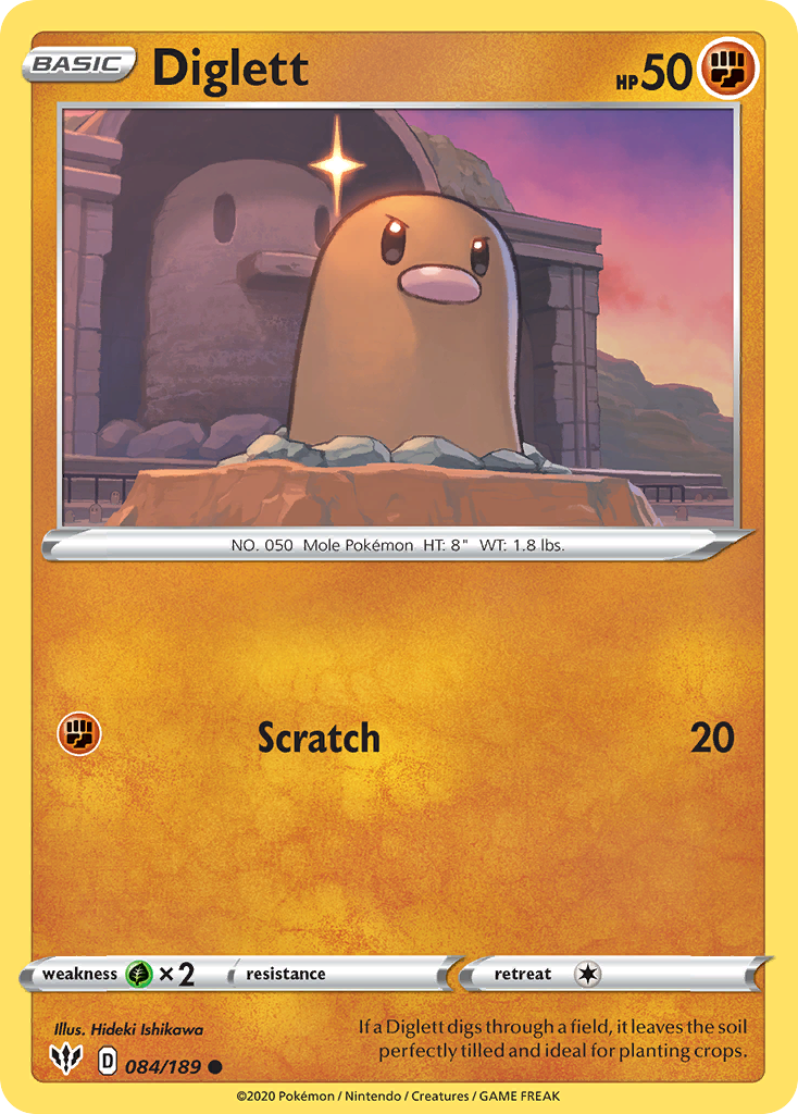 Diglett (084/189) [Sword & Shield: Darkness Ablaze] | Chromatic Games