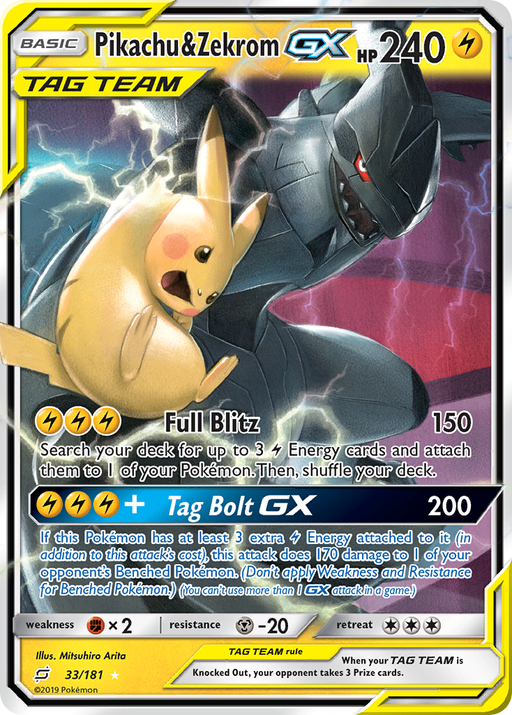 Pikachu & Zekrom GX (33/181) [Sun & Moon: Team Up] | Chromatic Games