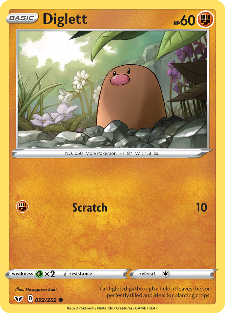 Diglett (092/202) [Sword & Shield: Base Set] | Chromatic Games