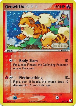 Growlithe (55/92) (Stamped) [EX: Legend Maker] | Chromatic Games