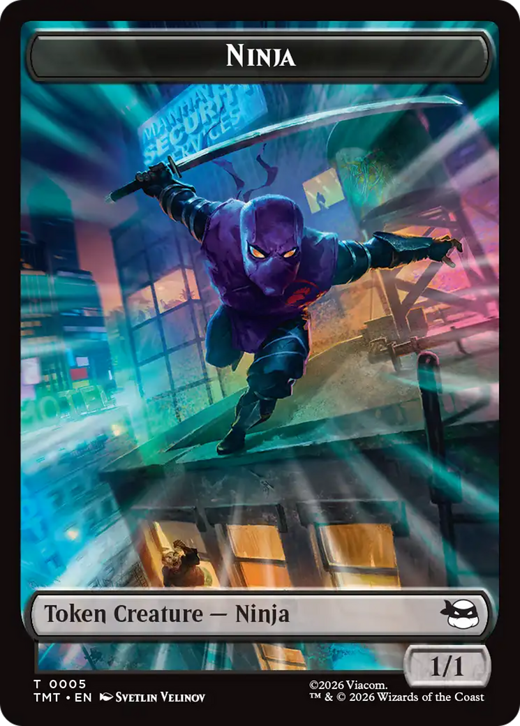 Treasure // Ninja Double-Sided Token [Teenage Mutant Ninja Turtles Commander Tokens] | Chromatic Games