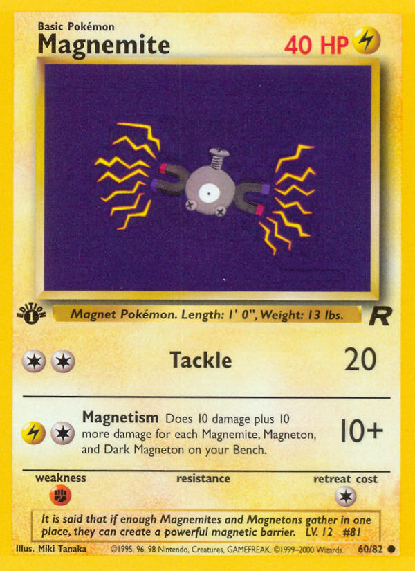 Magnemite (60/82) [Team Rocket 1st Edition] | Chromatic Games