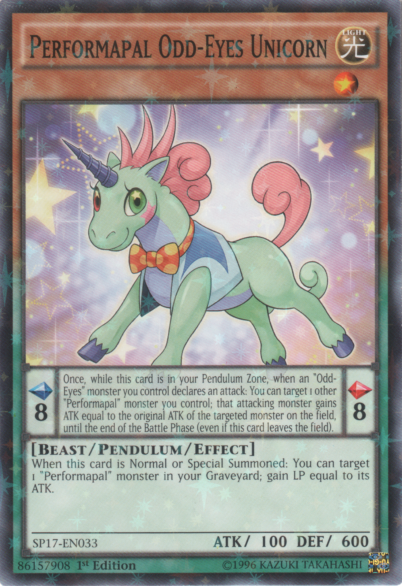 Performapal Odd-Eyes Unicorn [SP17-EN033] Starfoil Rare | Chromatic Games