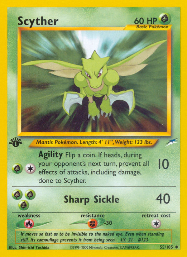 Scyther (55/105) [Neo Destiny 1st Edition] | Chromatic Games