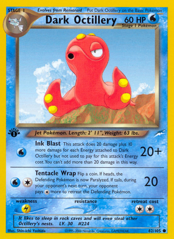 Dark Octillery (62/105) [Neo Destiny 1st Edition] | Chromatic Games