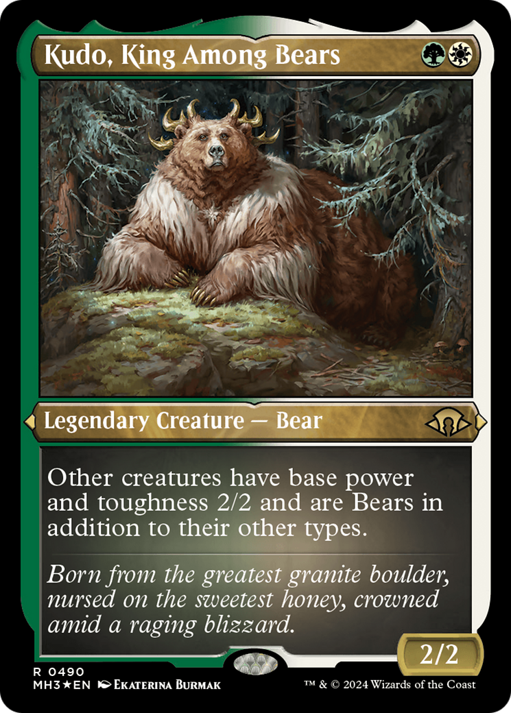 Kudo, King Among Bears (Foil Etched) [Modern Horizons 3] | Chromatic Games