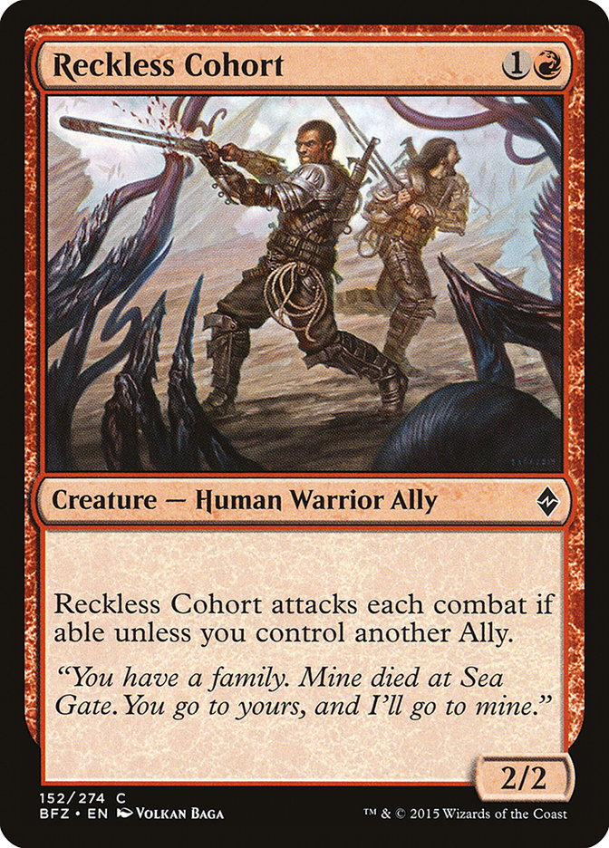 Reckless Cohort 152/274 (Battle for Zendikar)  | Chromatic Games