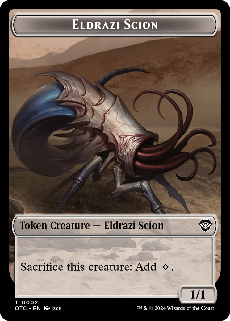 Eldrazi Scion // Manifest Double-Sided Token [Outlaws of Thunder Junction Commander Tokens] | Chromatic Games