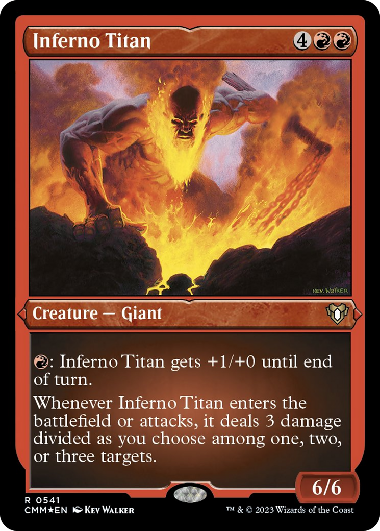 Inferno Titan (Foil Etched) [Commander Masters] | Chromatic Games