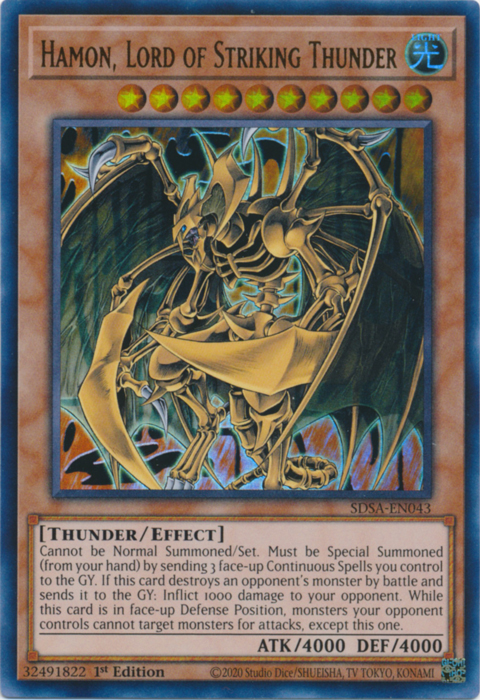 Hamon, Lord of Striking Thunder [SDSA-EN043] Ultra Rare | Chromatic Games