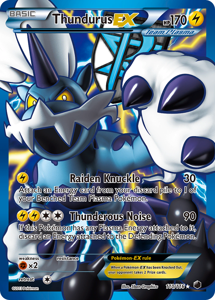 Thundurus EX (110/116) [Black & White: Plasma Freeze] | Chromatic Games