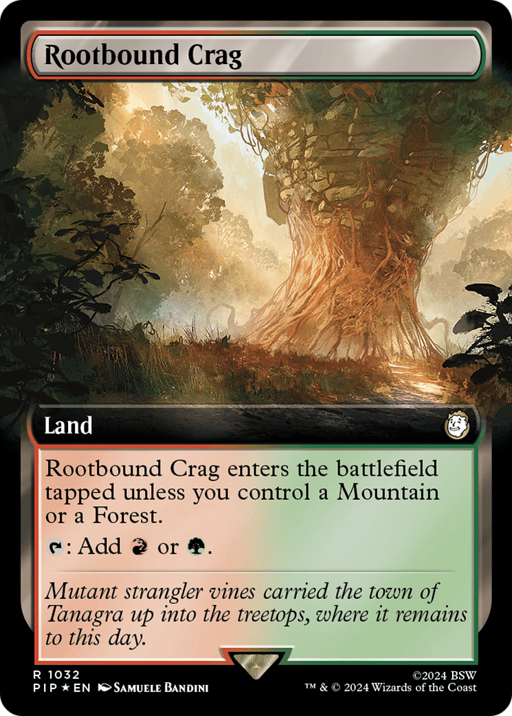 Rootbound Crag (Extended Art) (Surge Foil) [Fallout] | Chromatic Games