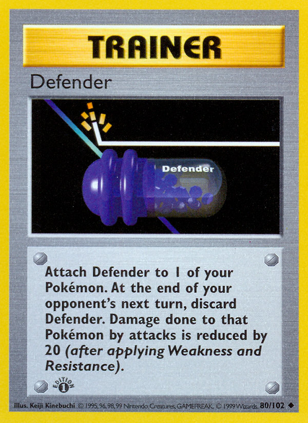 Defender (80/102) (Shadowless) [Base Set 1st Edition] | Chromatic Games