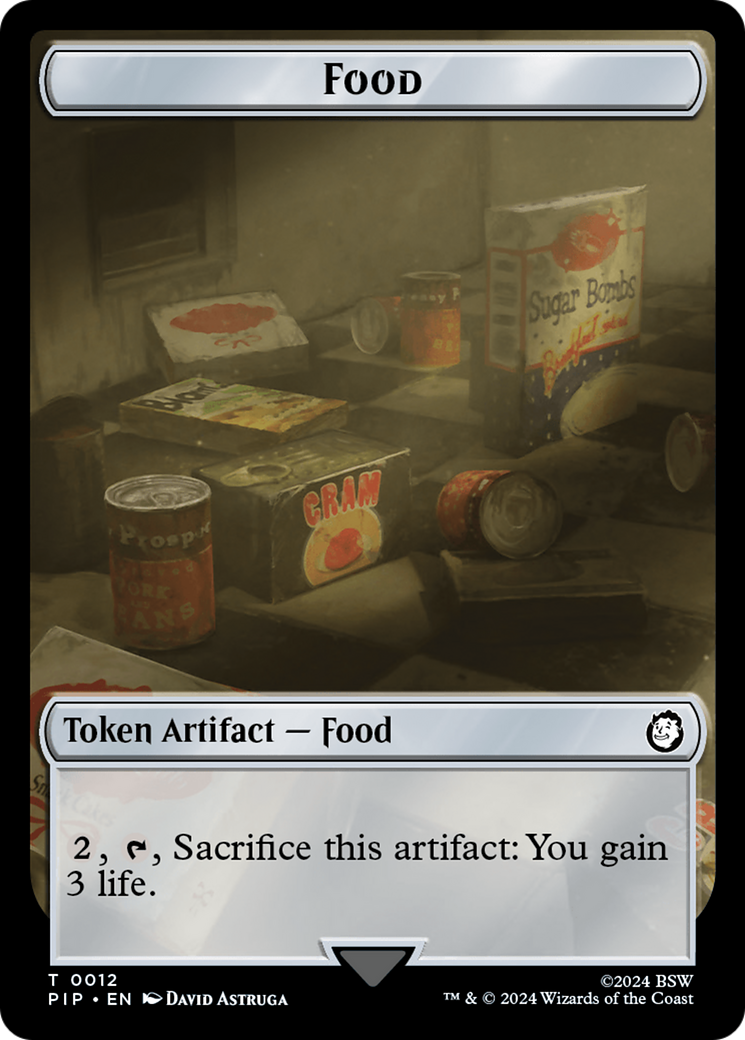 Warrior // Food (0012) Double-Sided Token [Fallout Tokens] | Chromatic Games