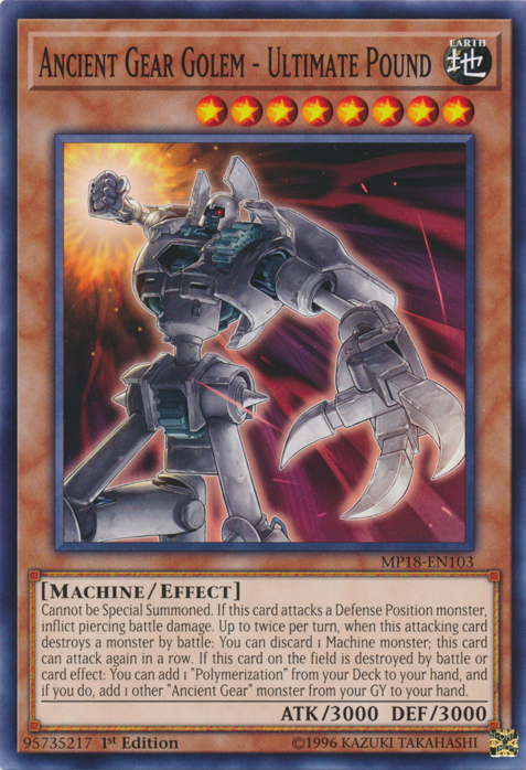 Ancient Gear Golem - Ultimate Pound [MP18-EN103] Common | Chromatic Games