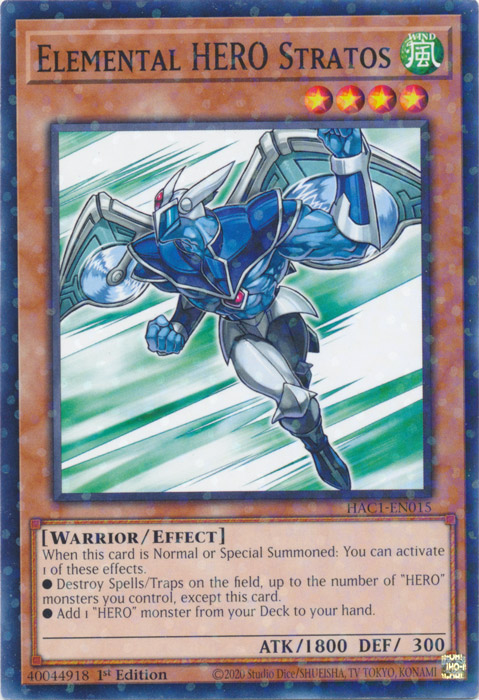 Elemental HERO Stratos (Duel Terminal) [HAC1-EN015] Common | Chromatic Games