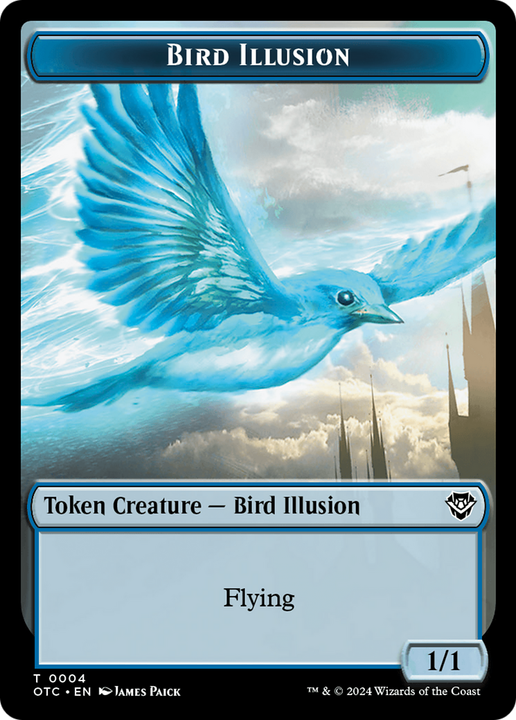 Bird Illusion // Elemental (0014) Double-Sided Token [Outlaws of Thunder Junction Commander Tokens] | Chromatic Games