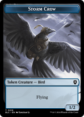 Storm Crow // Bird (003) Double-Sided Token [Bloomburrow Commander Tokens] | Chromatic Games