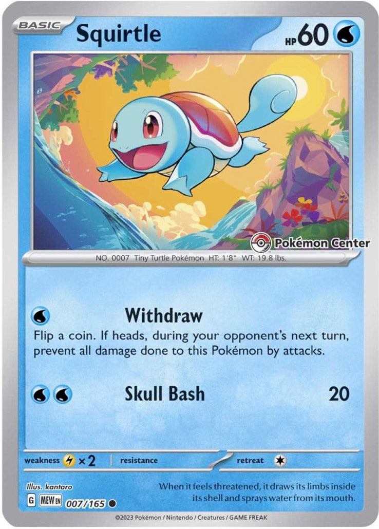 Squirtle (007/165) (Pokemon Center Exclusive) [Scarlet & Violet: Black Star Promos] | Chromatic Games