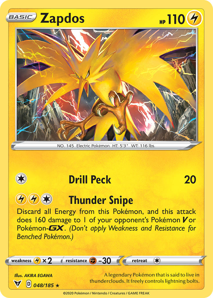 Zapdos (048/185) [Sword & Shield: Vivid Voltage] | Chromatic Games