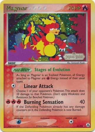 Magmar (21/92) (Stamped) [EX: Legend Maker] | Chromatic Games