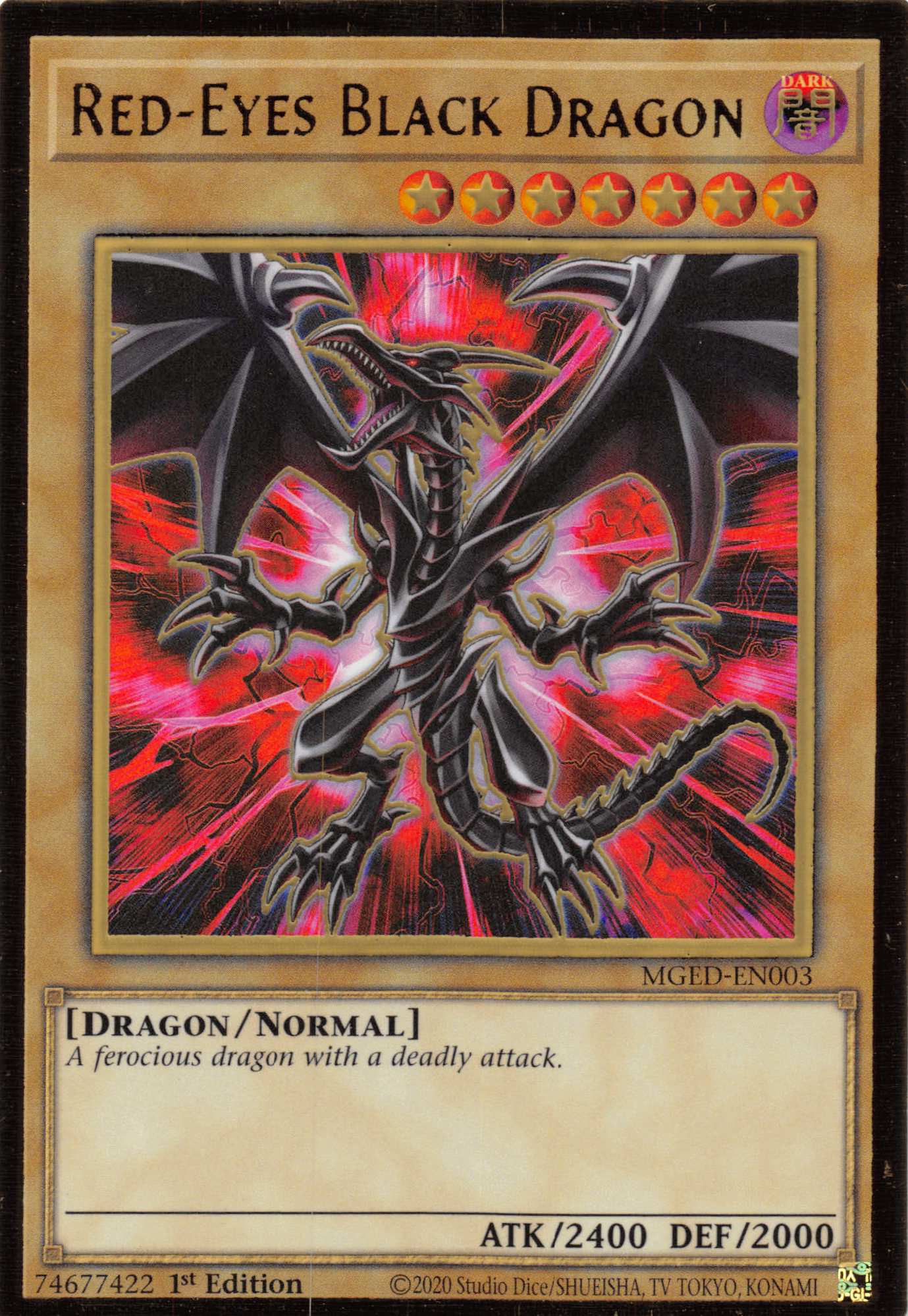 Red-Eyes Black Dragon (Alternate Art) [MGED-EN003] Gold Rare | Chromatic Games