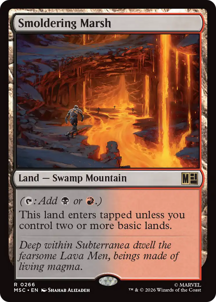 Smoldering Marsh (Surge Foil) [Marvel Super Heroes Commander] | Chromatic Games