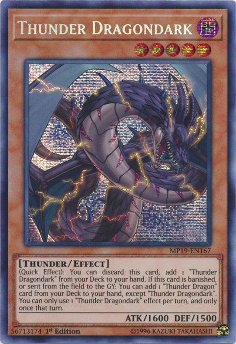 Thunder Dragondark [MP19-EN167] Prismatic Secret Rare | Chromatic Games