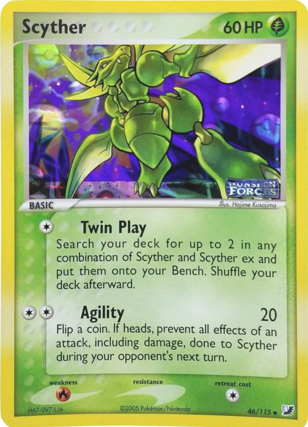 Scyther (46/115) (Stamped) [EX: Unseen Forces] | Chromatic Games