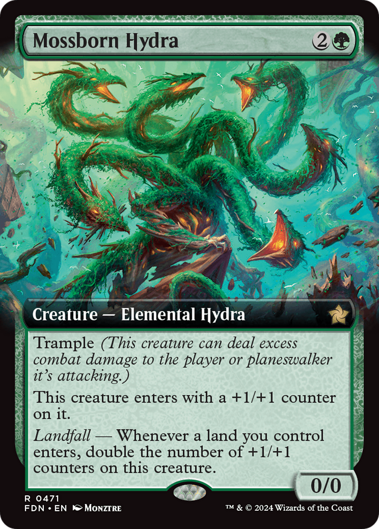 Mossborn Hydra (Extended Art) [Foundations] | Chromatic Games