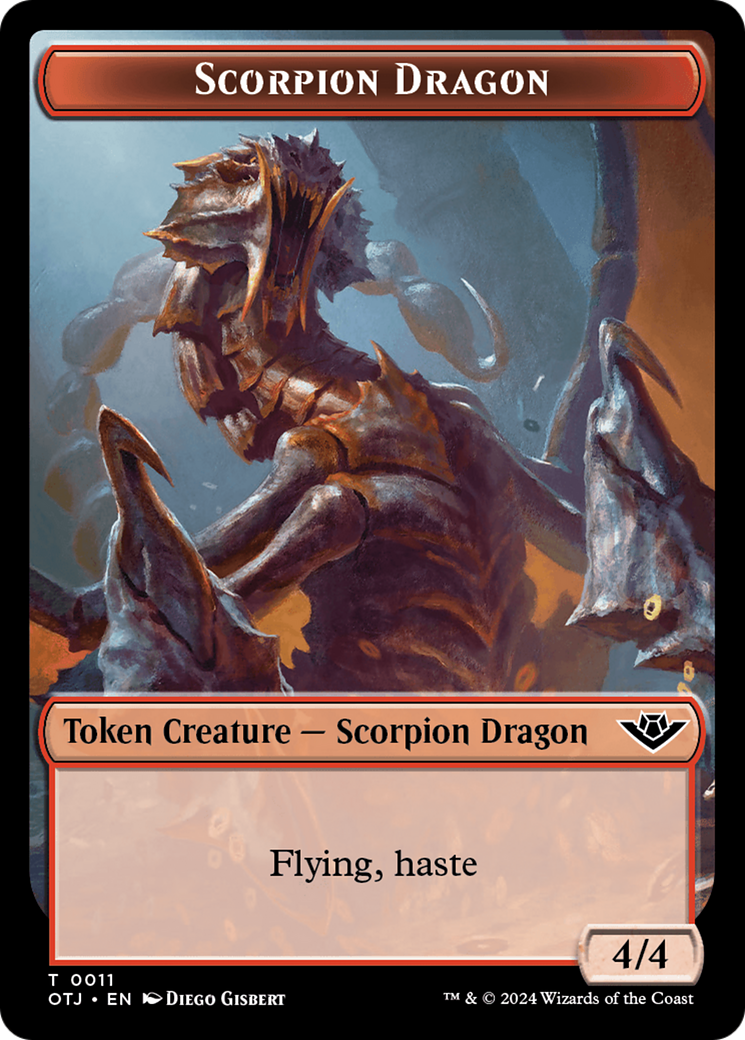 Scorpion Dragon Token [Outlaws of Thunder Junction Tokens] | Chromatic Games