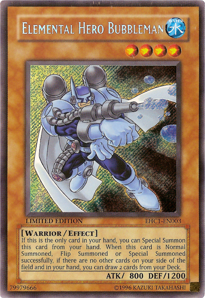 Elemental Hero Bubbleman [EHC1-EN003] Secret Rare | Chromatic Games