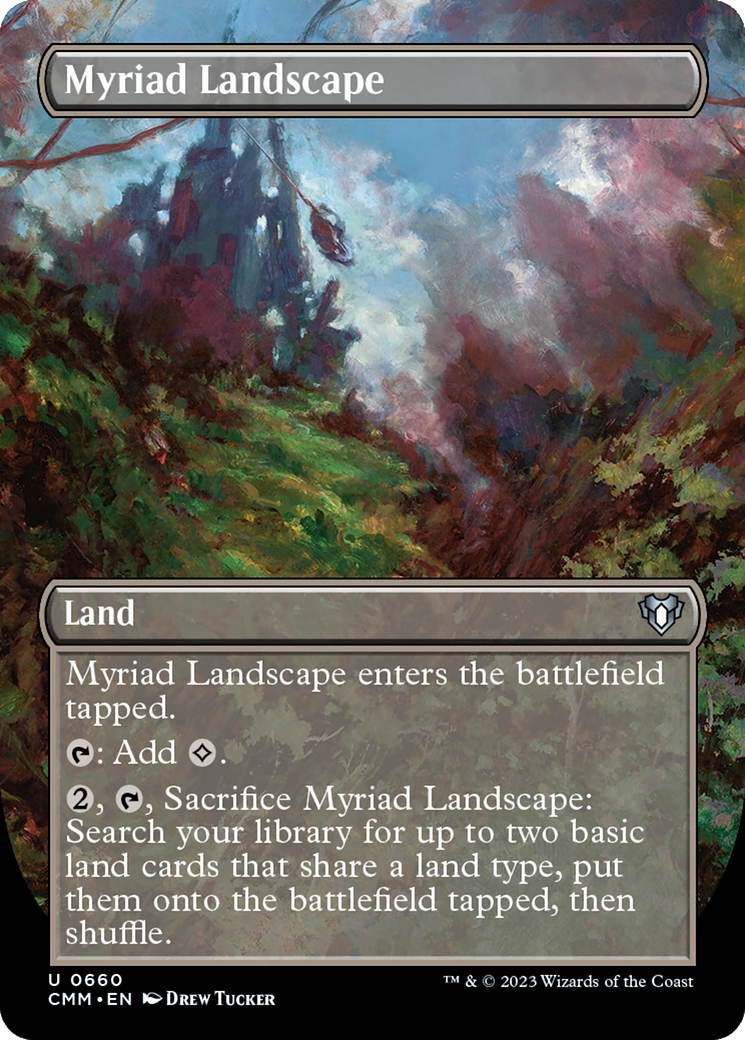 Myriad Landscape (Borderless Alternate Art) [Commander Masters] | Chromatic Games