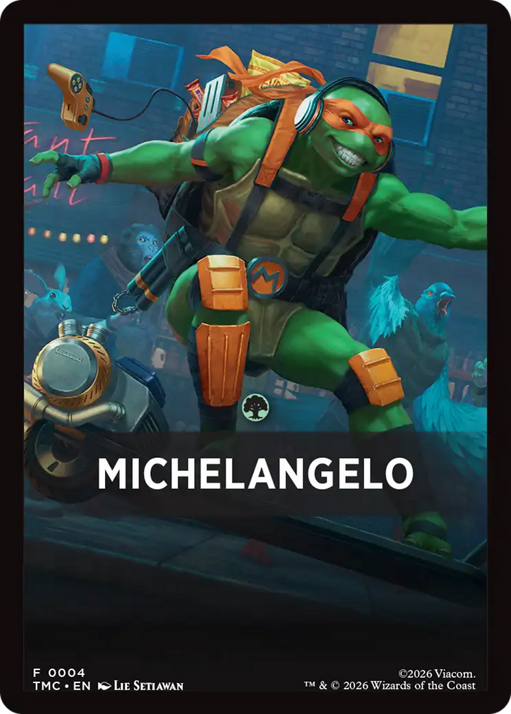 Michelangelo Theme Card [Teenage Mutant Ninja Turtles Commander Tokens] | Chromatic Games