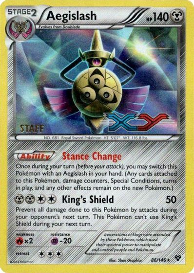 Aegislash (86/146) (Staff Prerelease Promo) [XY: Black Star Promos] | Chromatic Games