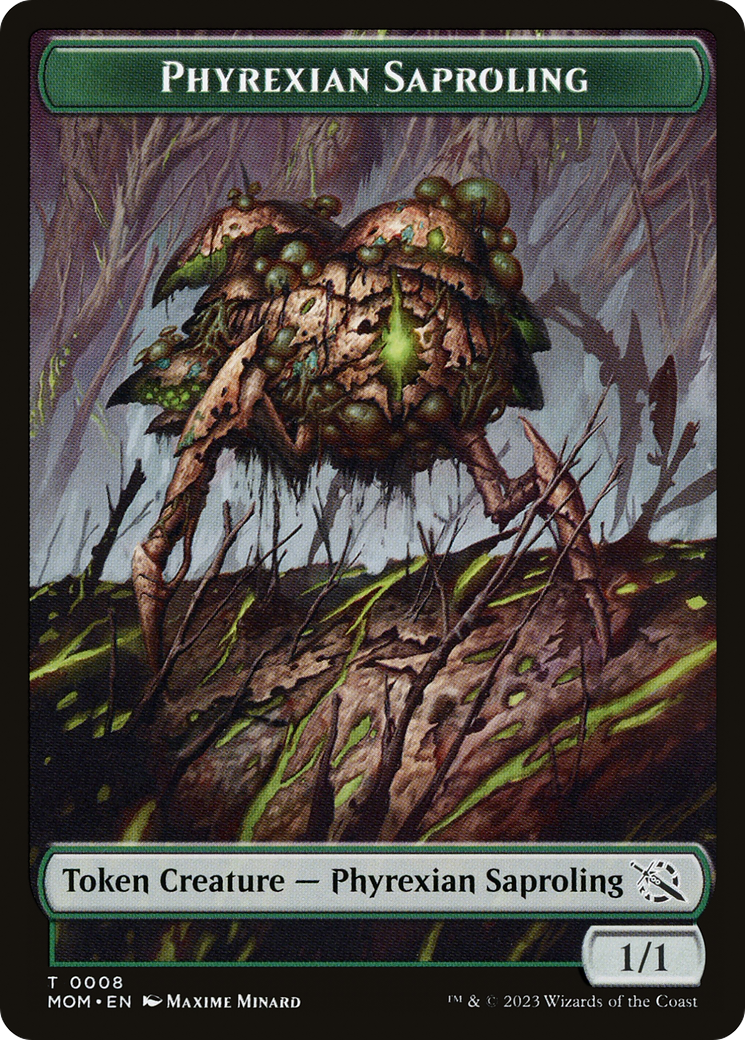 Monk // Phyrexian Saproling Double-Sided Token [March of the Machine Tokens] | Chromatic Games