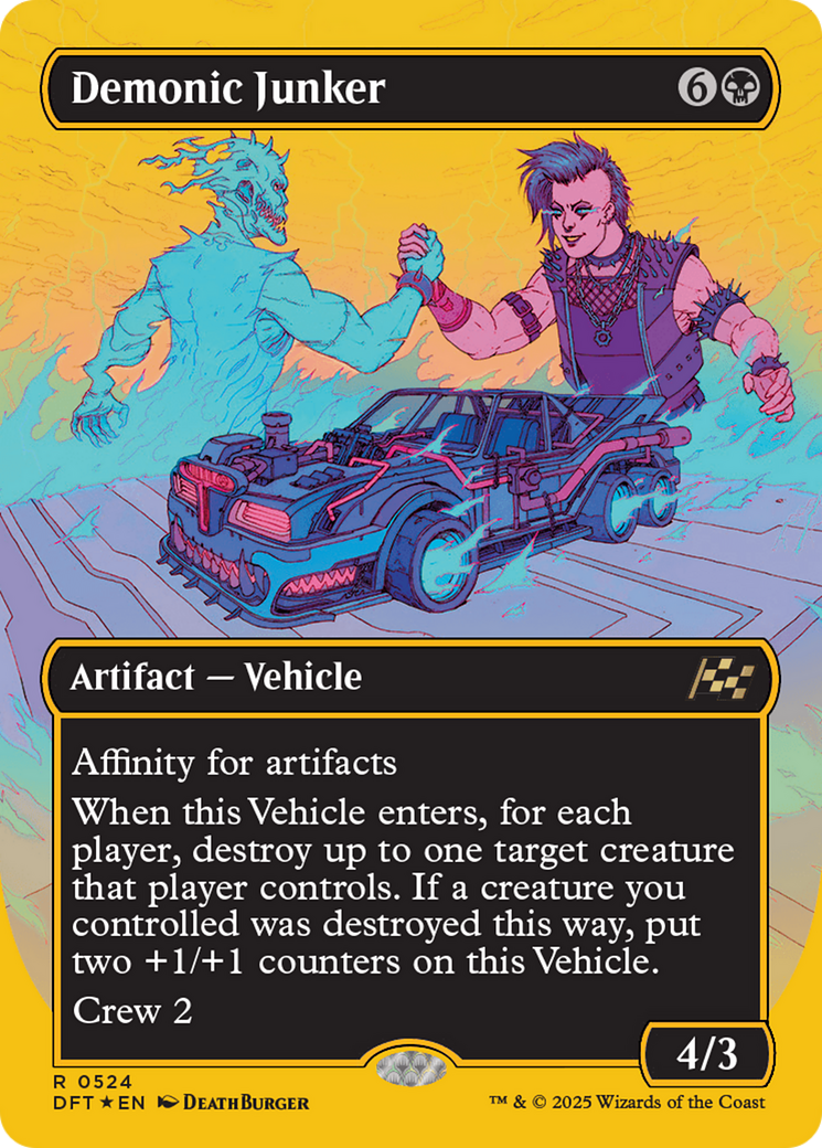 Demonic Junker (Borderless) (First-Place Foil) [Aetherdrift] | Chromatic Games