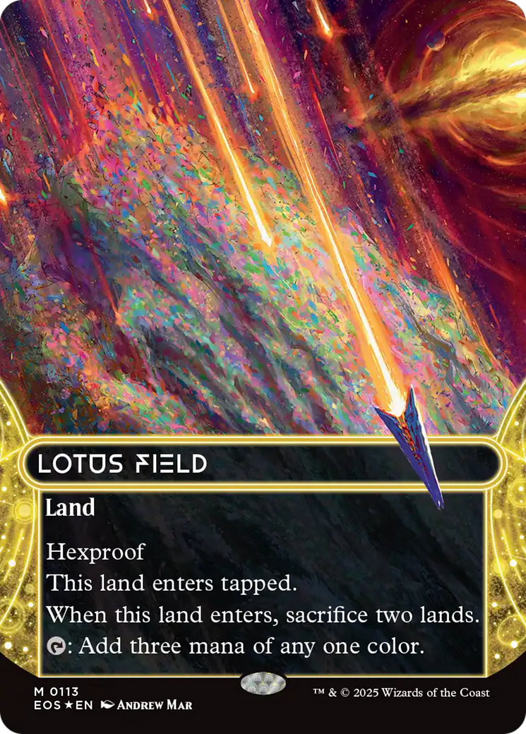 Lotus Field (0113) (Borderless) (Galaxy Foil) [Edge of Eternities: Stellar Sights] | Chromatic Games