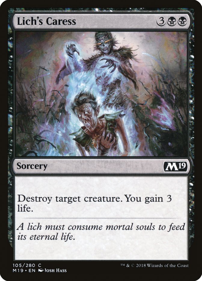 Lich's Caress 105/280 (Core Set 2019)  | Chromatic Games