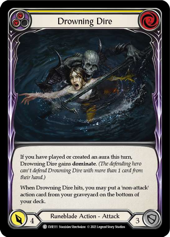 Drowning Dire (Yellow) [EVR111] (Everfest)  1st Edition Rainbow Foil | Chromatic Games