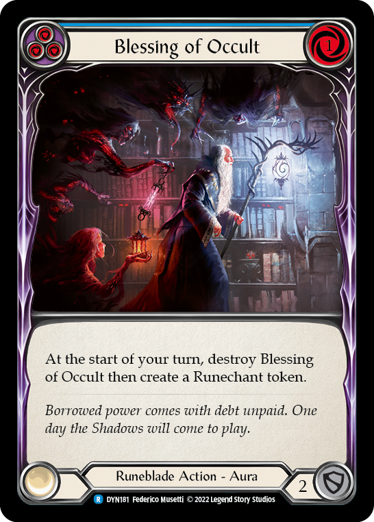 Blessing of Occult (Blue) [DYN181] (Dynasty)  Rainbow Foil | Chromatic Games