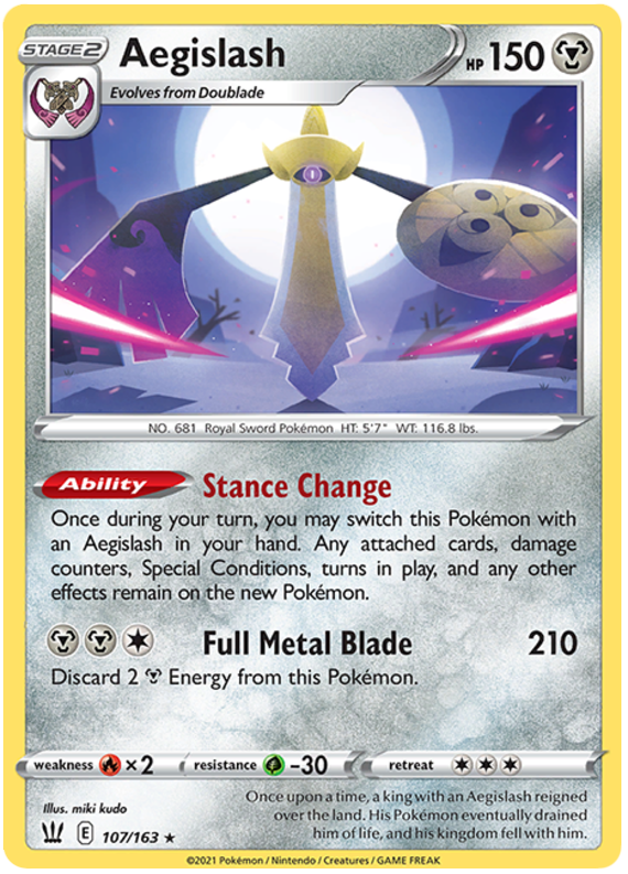 Aegislash (107/163) (107/163) [Sword & Shield: Battle Styles] | Chromatic Games