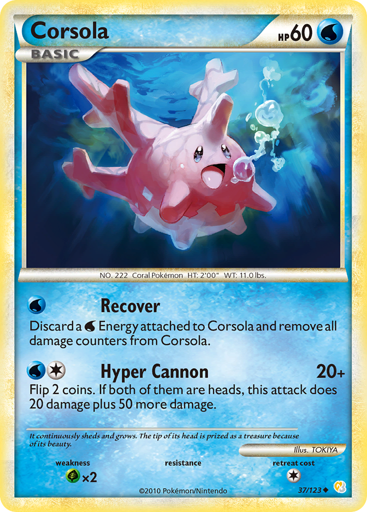 Corsola (37/123) [HeartGold & SoulSilver: Base Set] | Chromatic Games