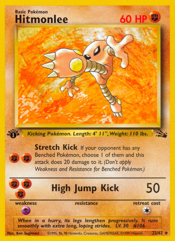 Hitmonlee (22/62) [Fossil 1st Edition] | Chromatic Games