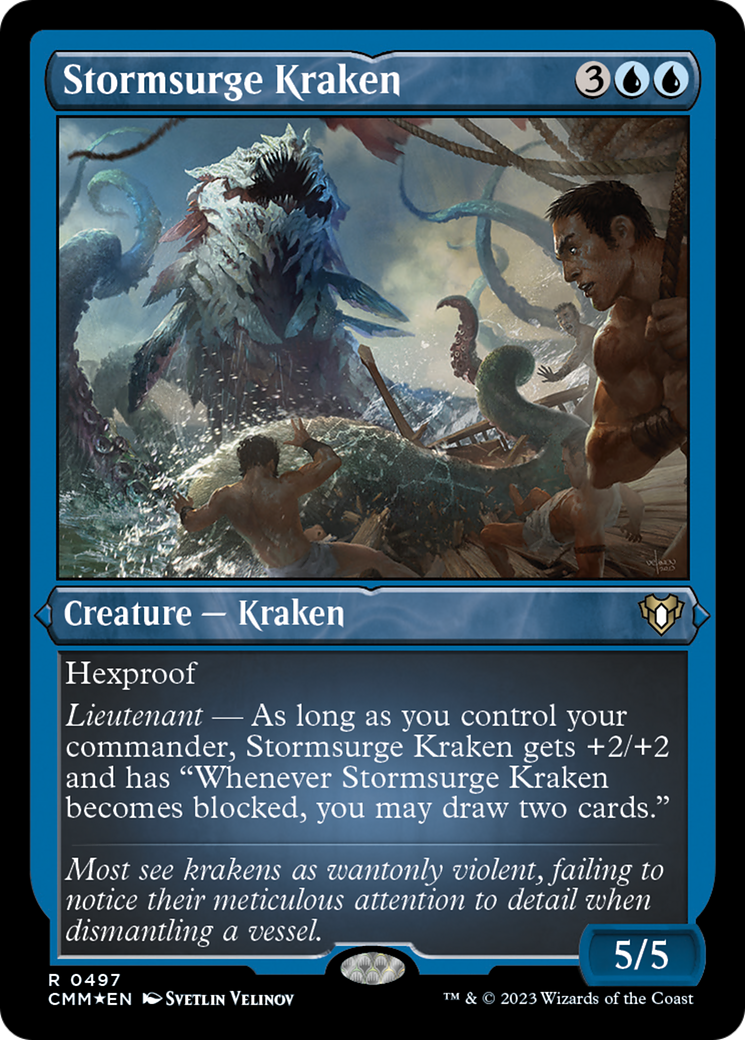 Stormsurge Kraken (Foil Etched) [Commander Masters] | Chromatic Games